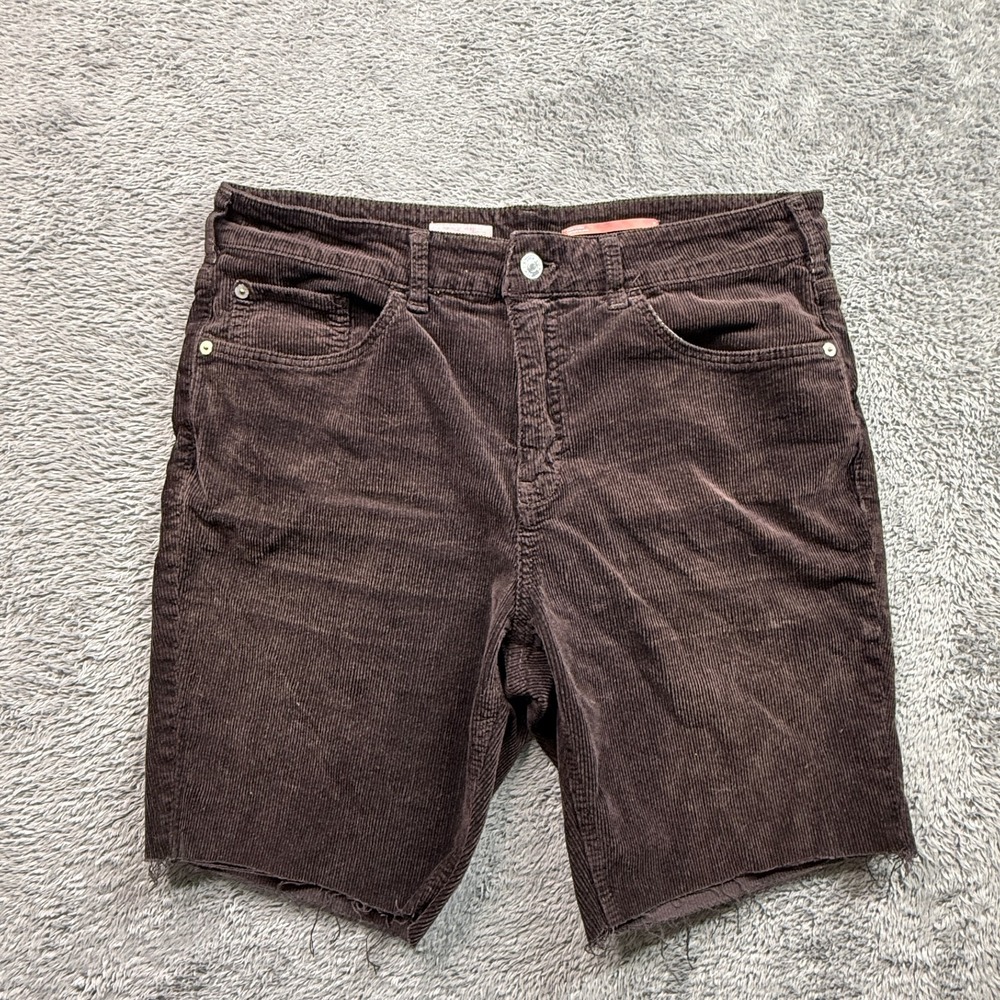 Anthropologie Pilcro Cut Off Corduroy Shorts Womens 32 Chocolate Brown Cotton